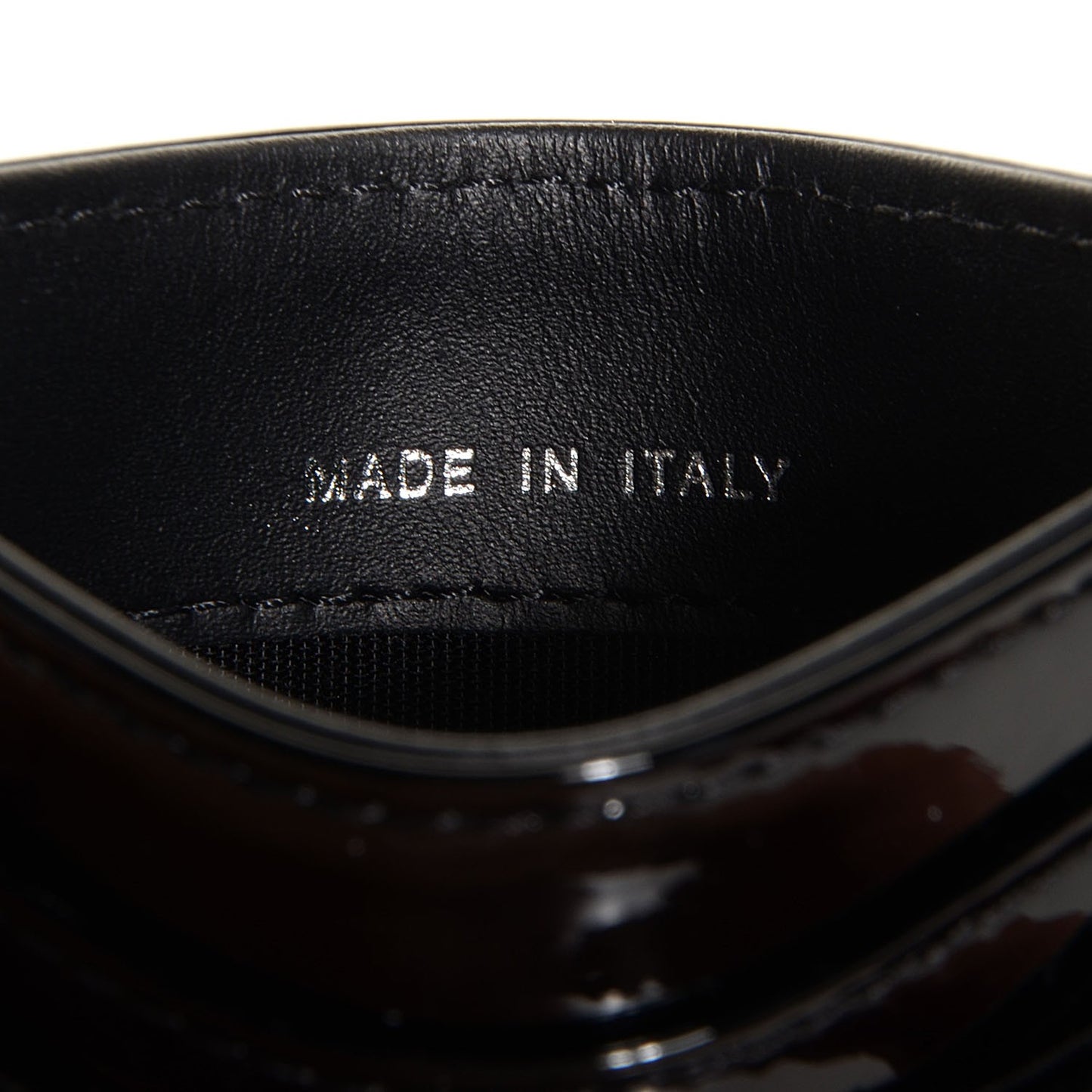 Patent Chevron Card Holder Black