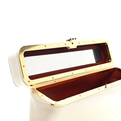 Celine Glossy Lambskin Vanity Frame Rectangle Bag  Creamy White 7 of 10