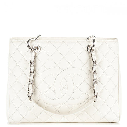 Chanel Caviar Quilted Grand Shopping Tote GST White 1 of 7