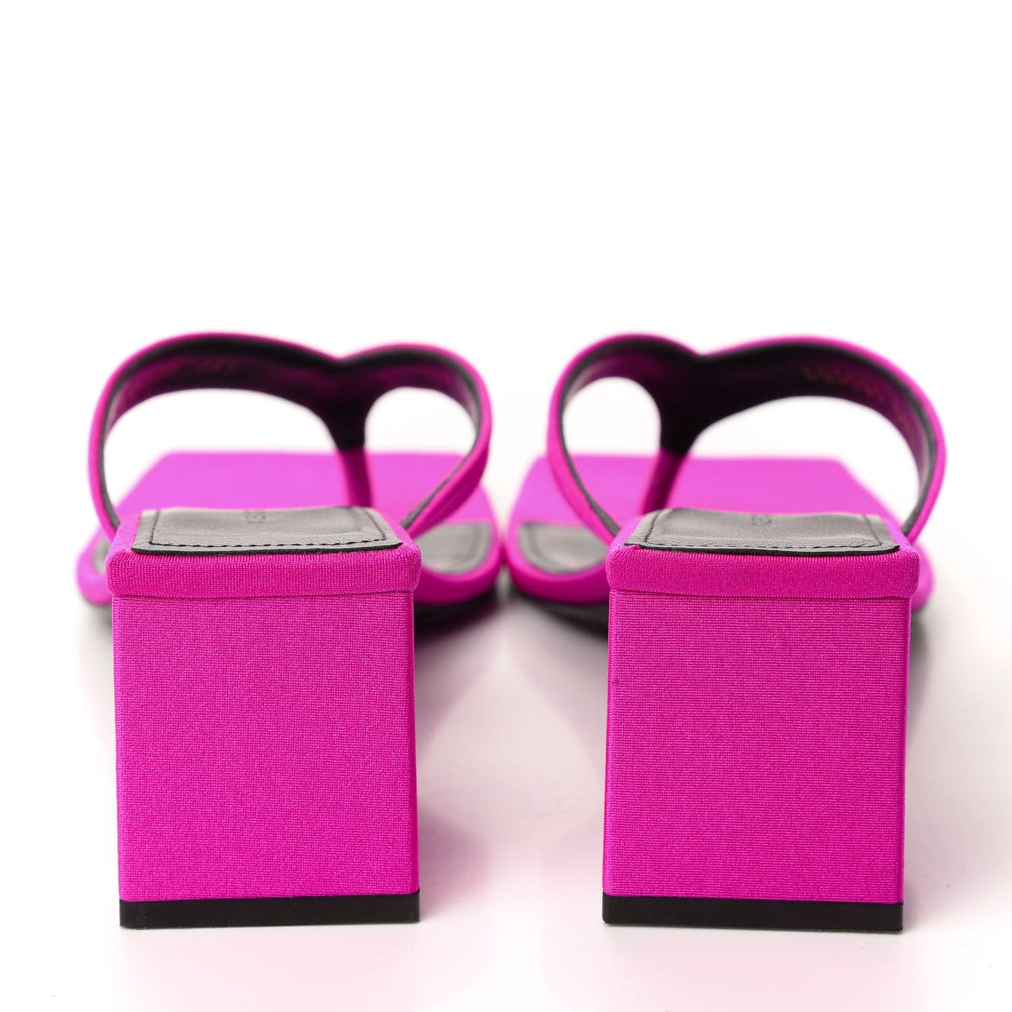 Spandex Double Square Flat 60mm Sandals 36.5 Lipstick Pink Black