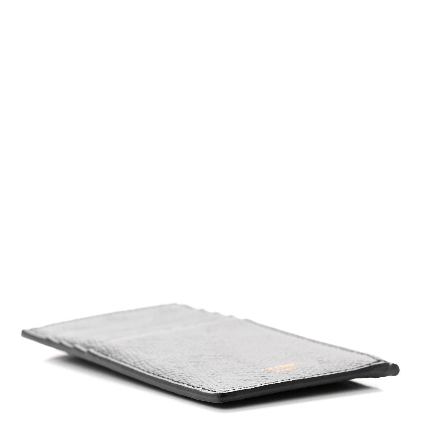 Grained Calfskin Zipped Card Holder Black
