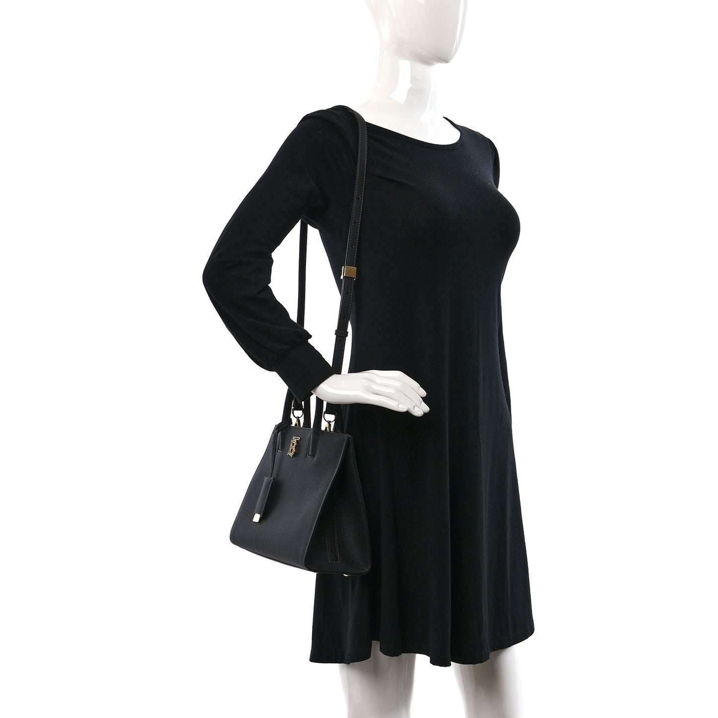 Grained Calfskin Small Frances Tote Black