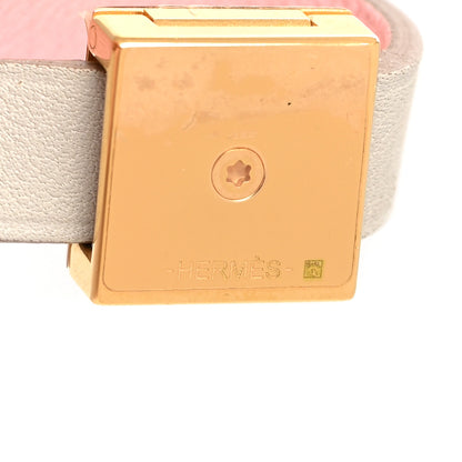 Hermes Swift Medor Infini Double Tour Bracelet T3 Rose Sakura Gris Perle 3 of 4