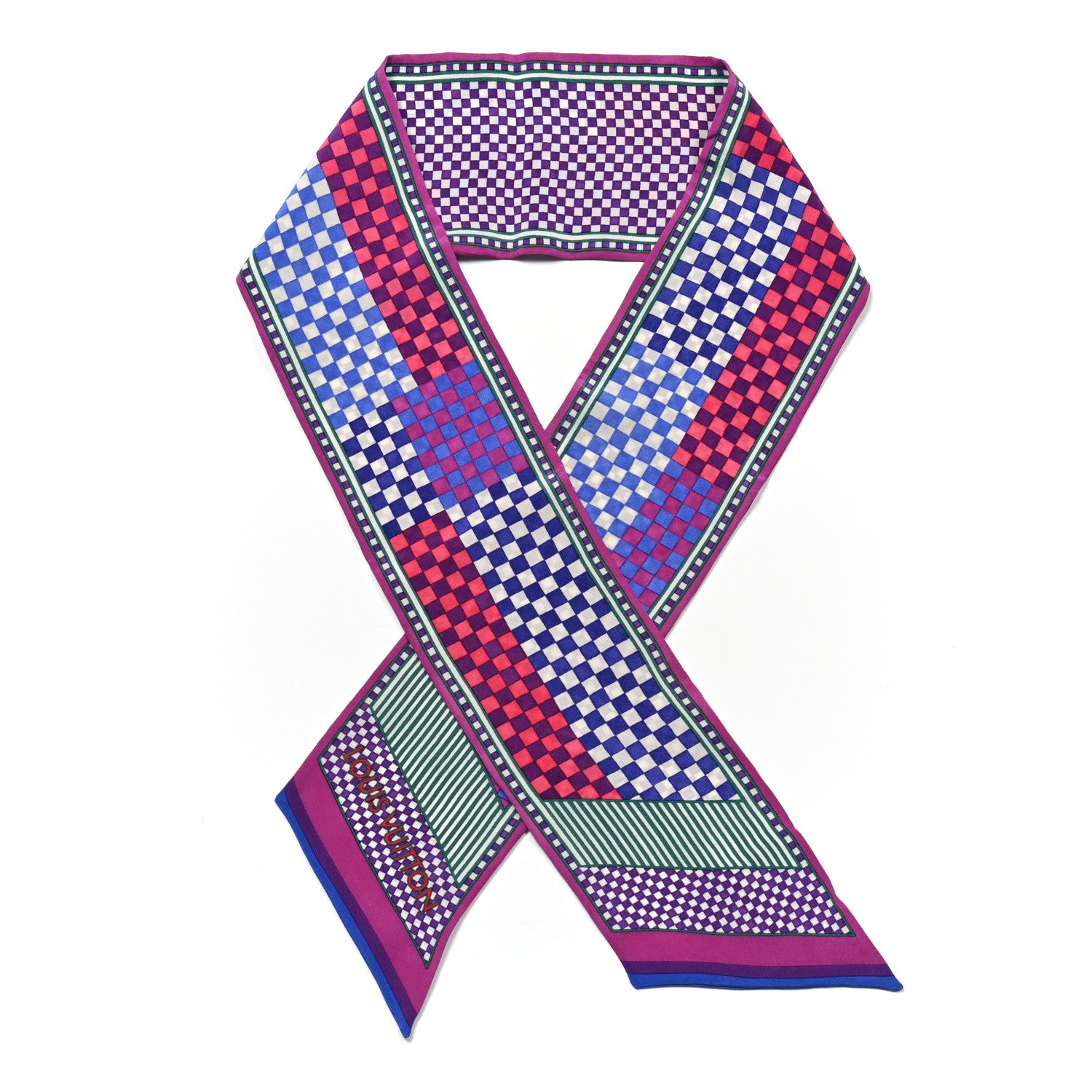 Louis Vuitton Silk Damier Aquarelle Bandeau 1 of 3