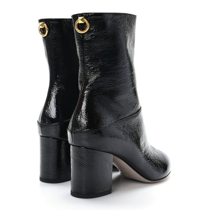 Valentino Garavani Crinkled Patent Ankle Boots 36.5 Black 4 of 8