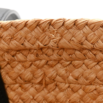 Saint Laurent Raffia Calfskin Caged Tote Naturale Black 14 of 14