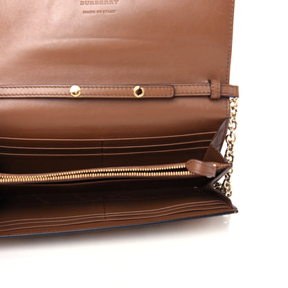 Burberry Derby Calfskin House Check Henley Wallet On Chain Tan 5 of 9