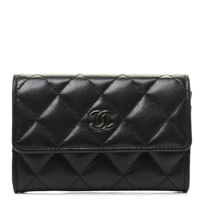 Chanel Lambskin Quilted Flap Card Holder Black 1 of 9