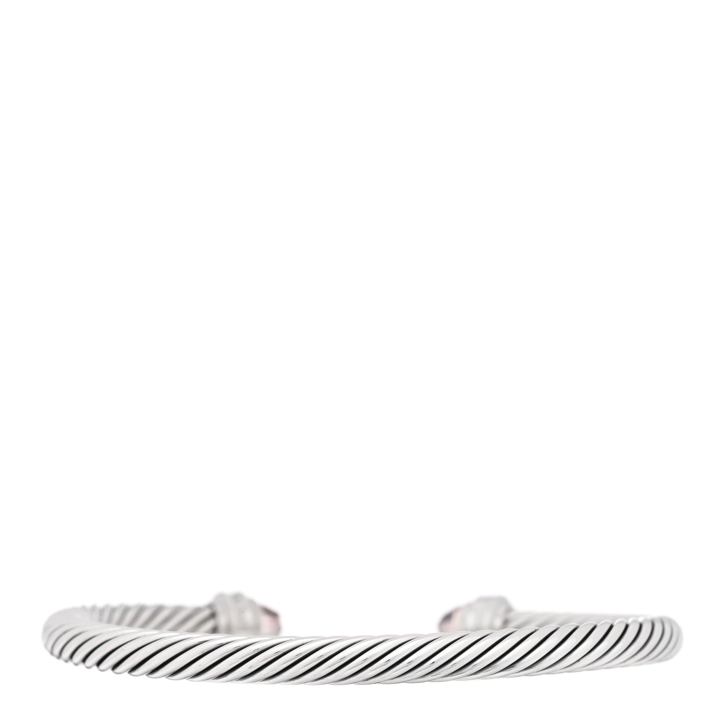 Sterling Silver Diamond Morganite 5mm Cable Classics Bracelet