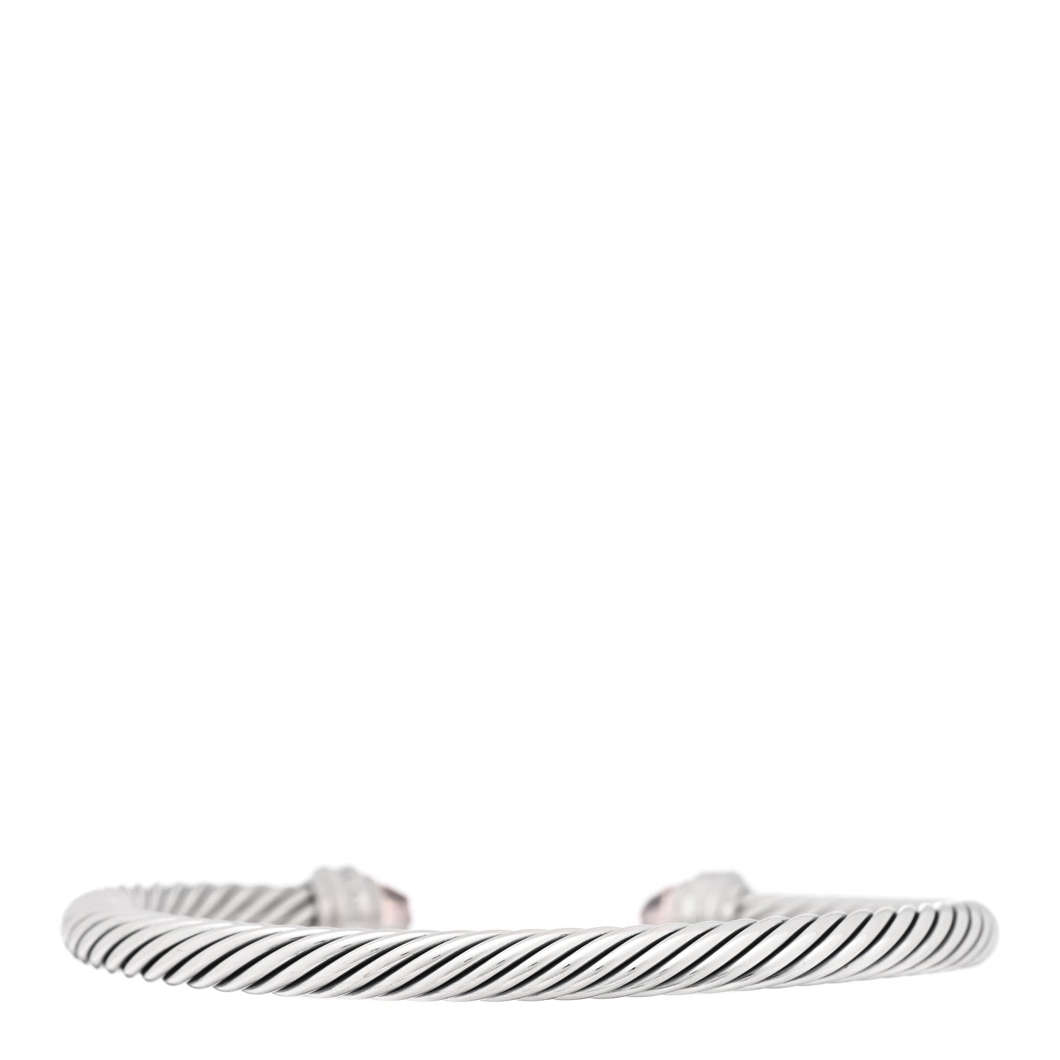 David Yurman Sterling Silver Diamond Morganite 5mm Cable Classics Bracelet 2 of 3