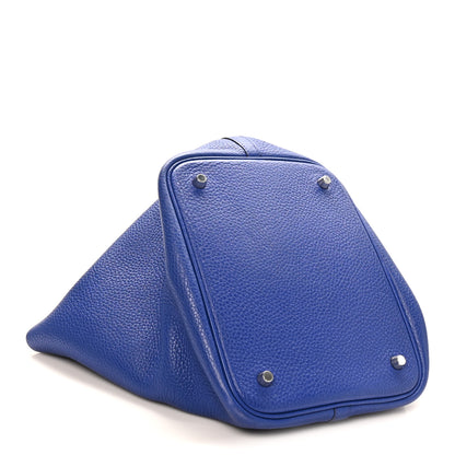 Hermes Taurillon Clemence Picotin Lock 22 MM Bleu Electrique 4 of 12