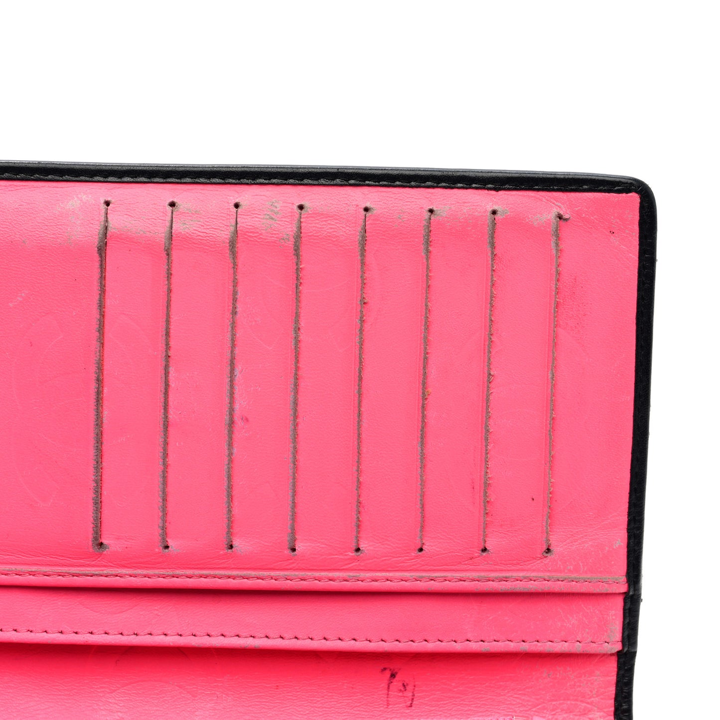 Calfskin Quilted Cambon Yen Wallet Black