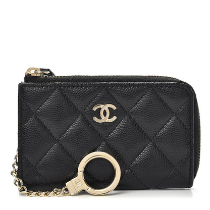 Chanel Caviar Quilted Zipped Key Holder Case Black 1 of 7
