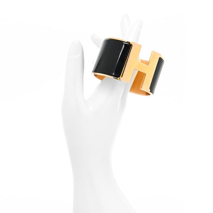 Hermes Enamel Extra Wide Clic Clac H Bracelet PM Black 2 of 5