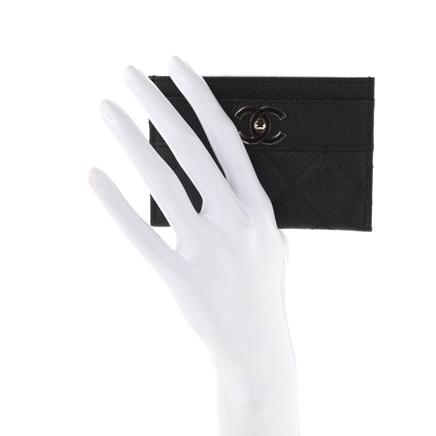 Chanel Caviar Quilted Vintage Mademoiselle Card Holder Black 2 of 9