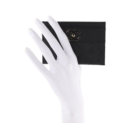 Chanel Caviar Quilted Vintage Mademoiselle Card Holder Black 2 of 9