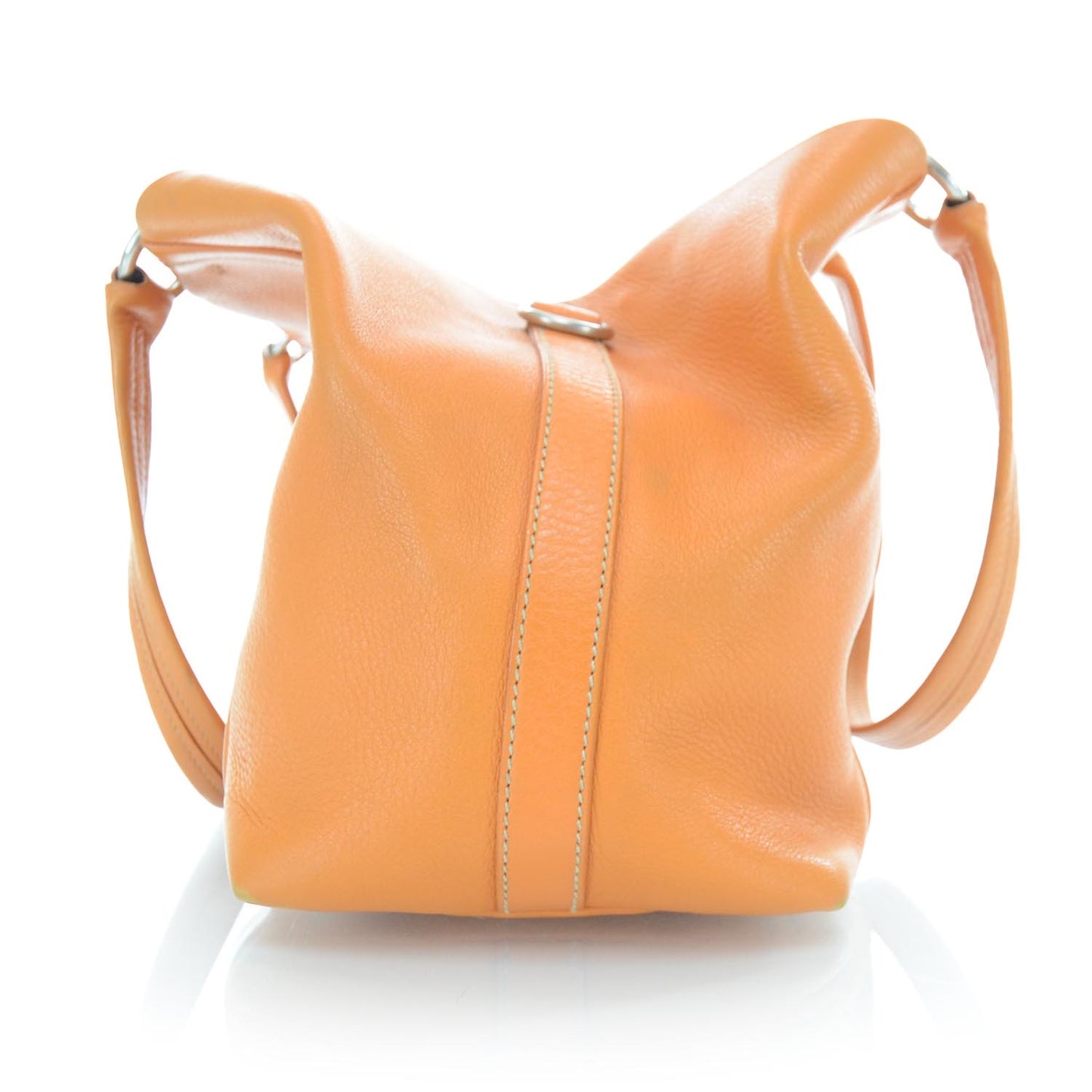 Vitello Daino Leather Tote Orange