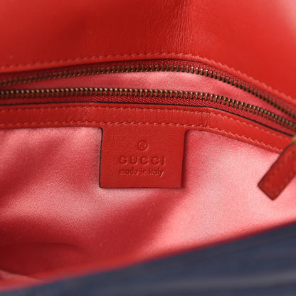 Gucci Calfskin Matelasse Tri-Color Small GG Marmont Shoulder Bag Red White Blue 6 of 12