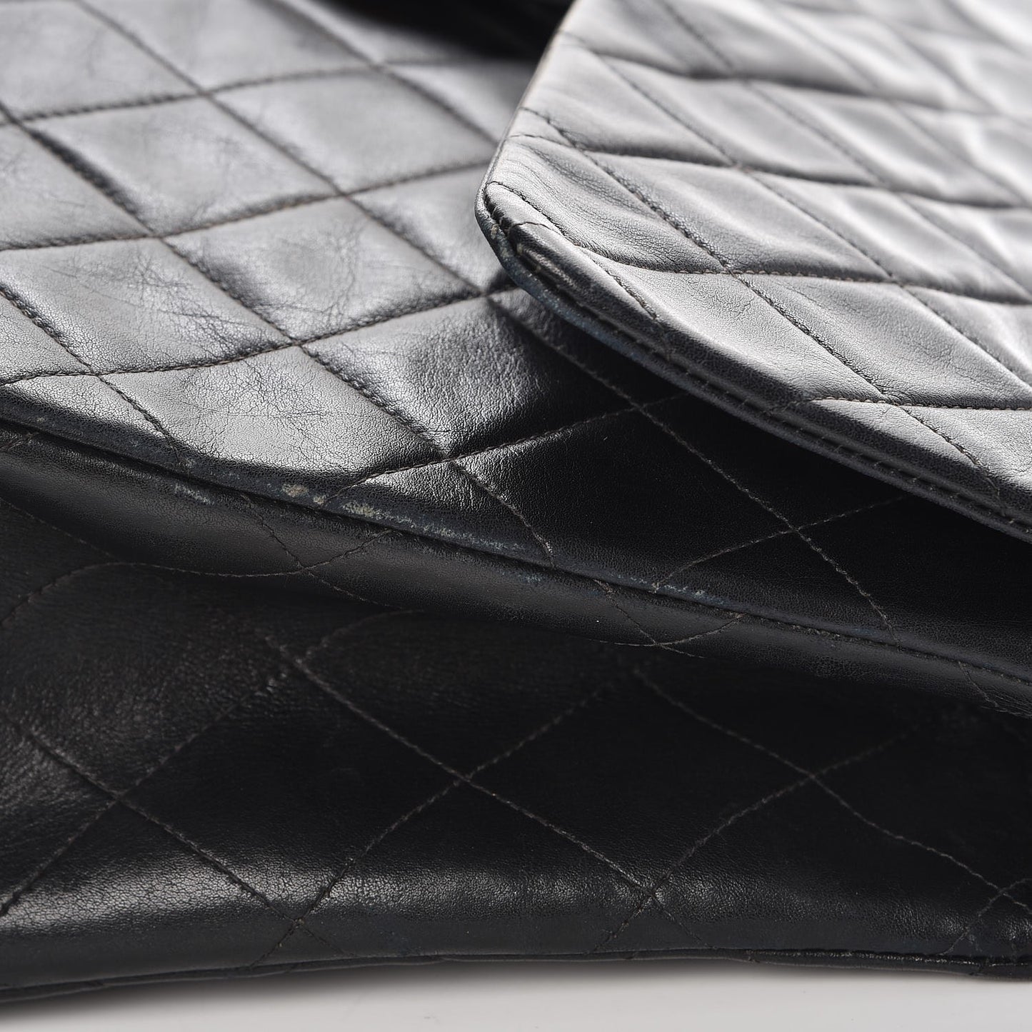 Lambskin Quilted XL Jumbo Single Flap Black