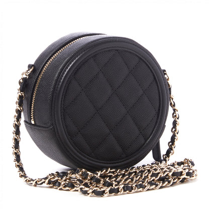 Chanel Caviar Quilted Round Filigree Crossbody Black 2 of 10