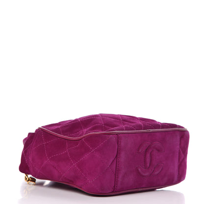 Chanel Suede Quilted CC Camera Crossbody Purple 4 of 13