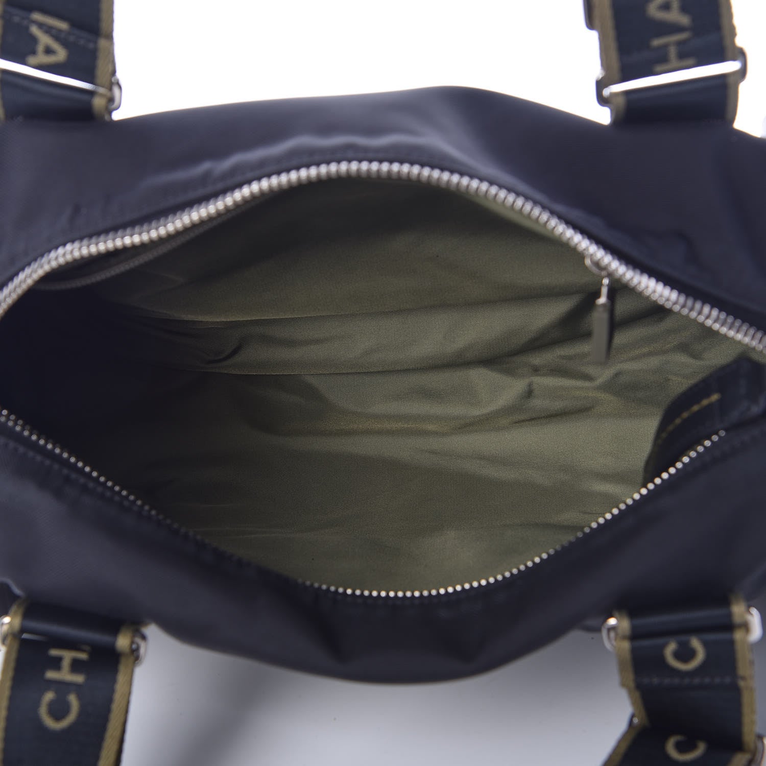 Chanel Nylon Sport Duffle Black Green 7 of 9