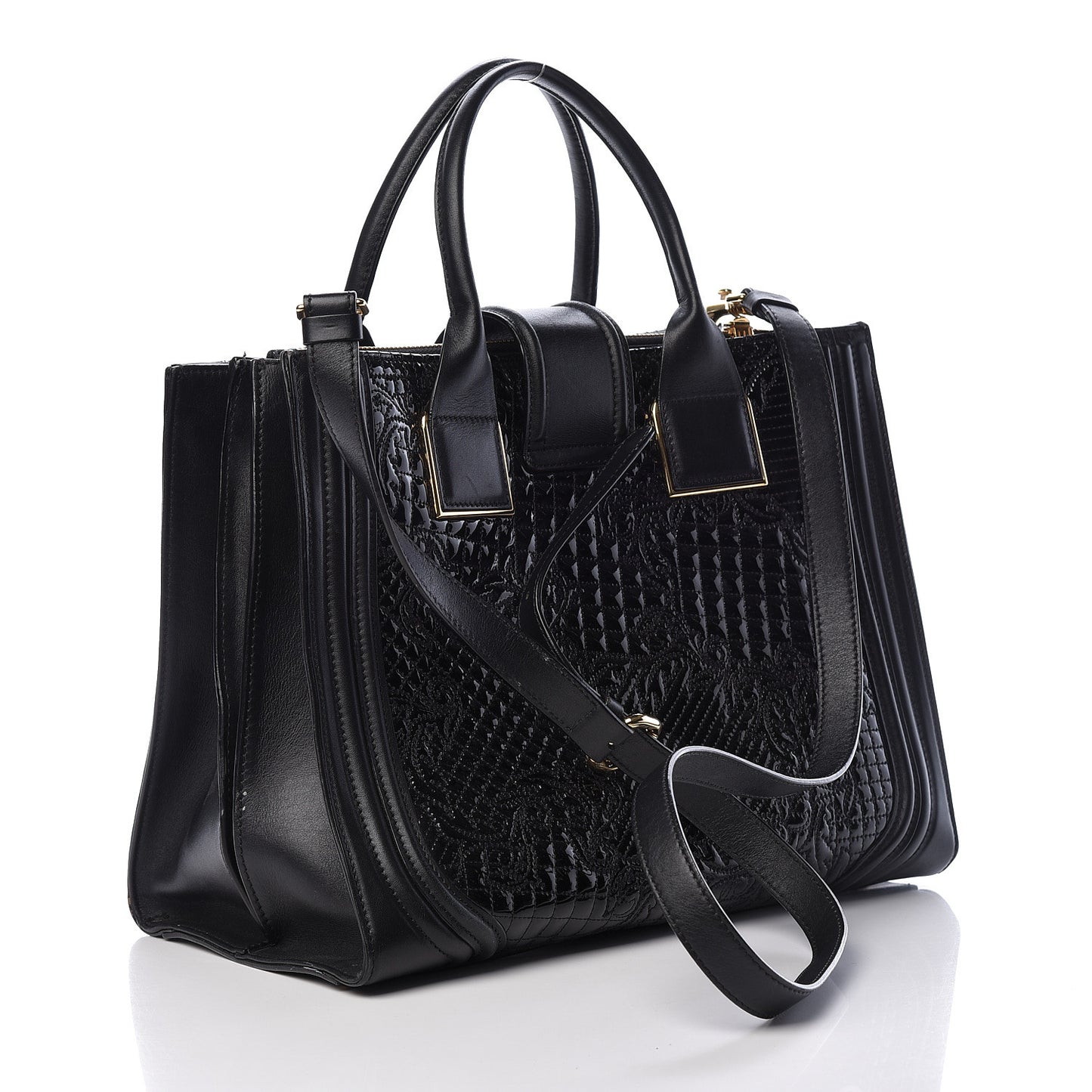 Patent Micro Vanitas Icon Handbag Black