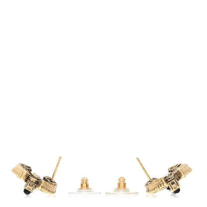 Chanel Bead CC Earrings Black Gold 3 of 6