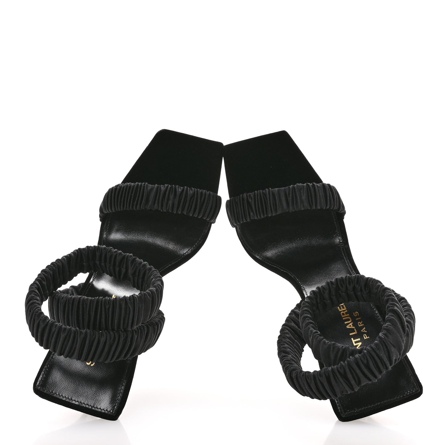 Crepe Satin Pam 110 Sandals 37 Black