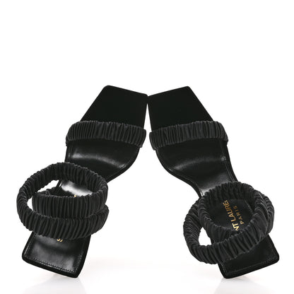 Saint Laurent Crepe Satin Pam 110 Sandals 37 Black 2 of 8