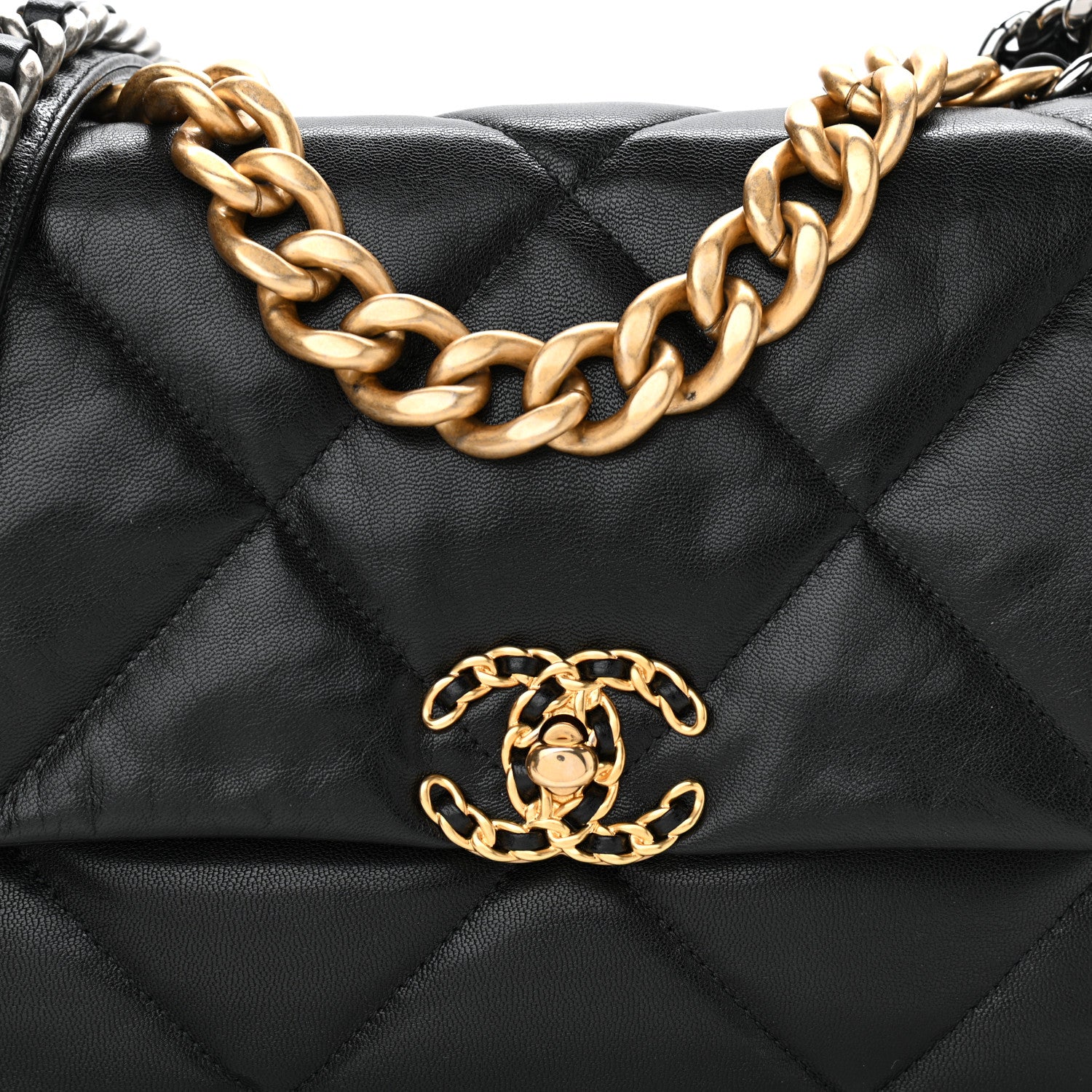 Chanel Lambskin Quilted Large Chanel 19 Flap Black 7 of 10
