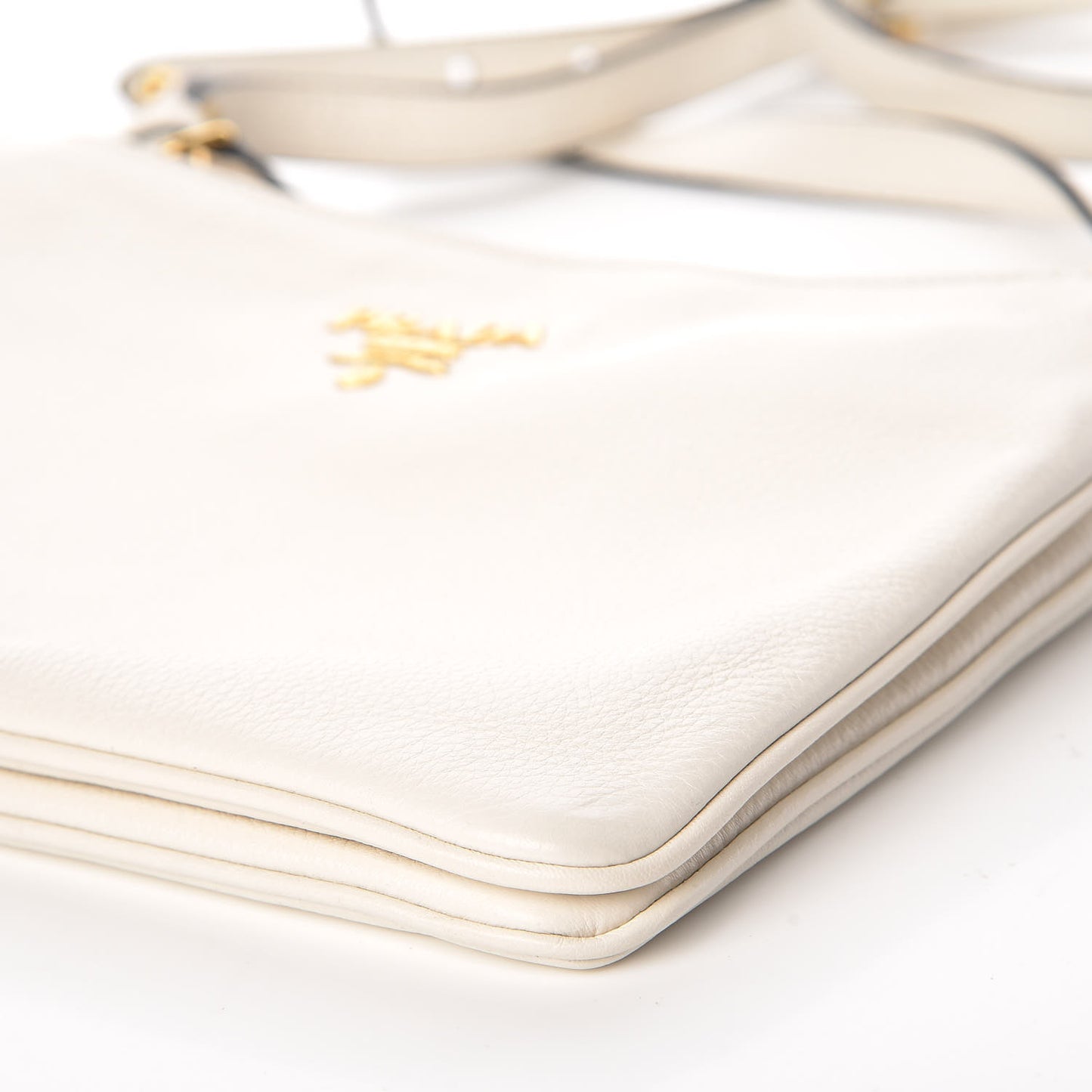 Vitello Phenix Double Zip Crossbody Bag Bianco