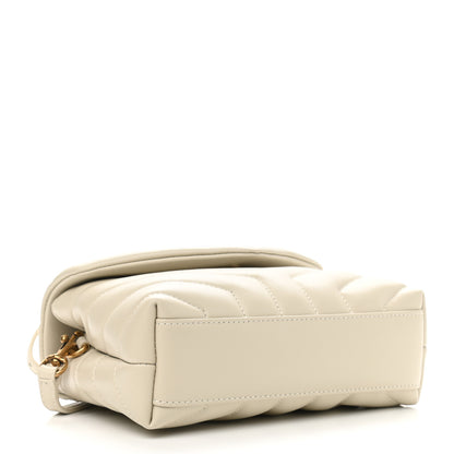 Saint Laurent Calfskin Y Quilted Monogram Toy Loulou Crossbody Bag Blanc Vintage 4 of 11