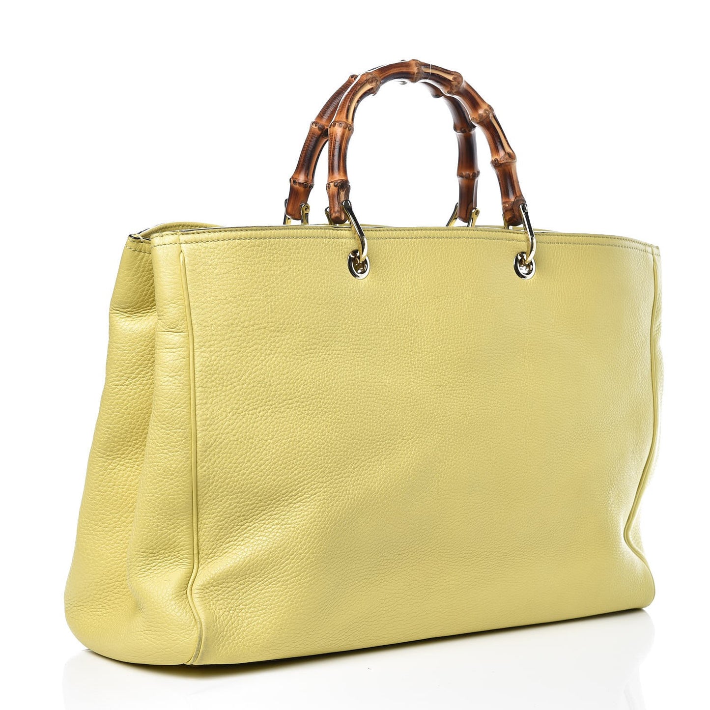 Calfskin Large Bamboo Shopper Tote Citrus