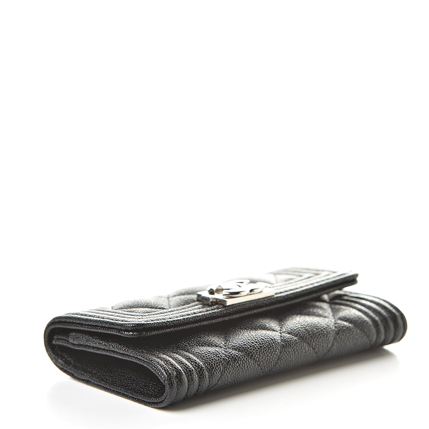 Chanel Caviar Quilted Boy Flap Card Holder Black 4 of 9