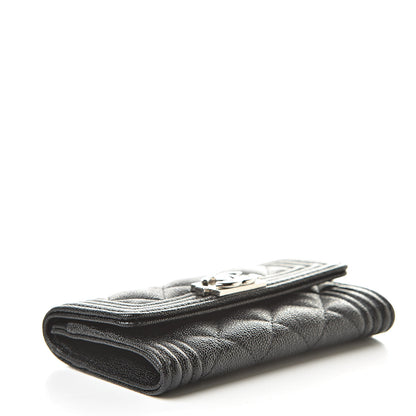 Chanel Caviar Quilted Boy Flap Card Holder Black 4 of 9