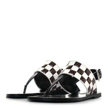 Louis Vuitton Monogram Calfskin Matchmake Flat Thong Sandals 36 Black 3 of 9