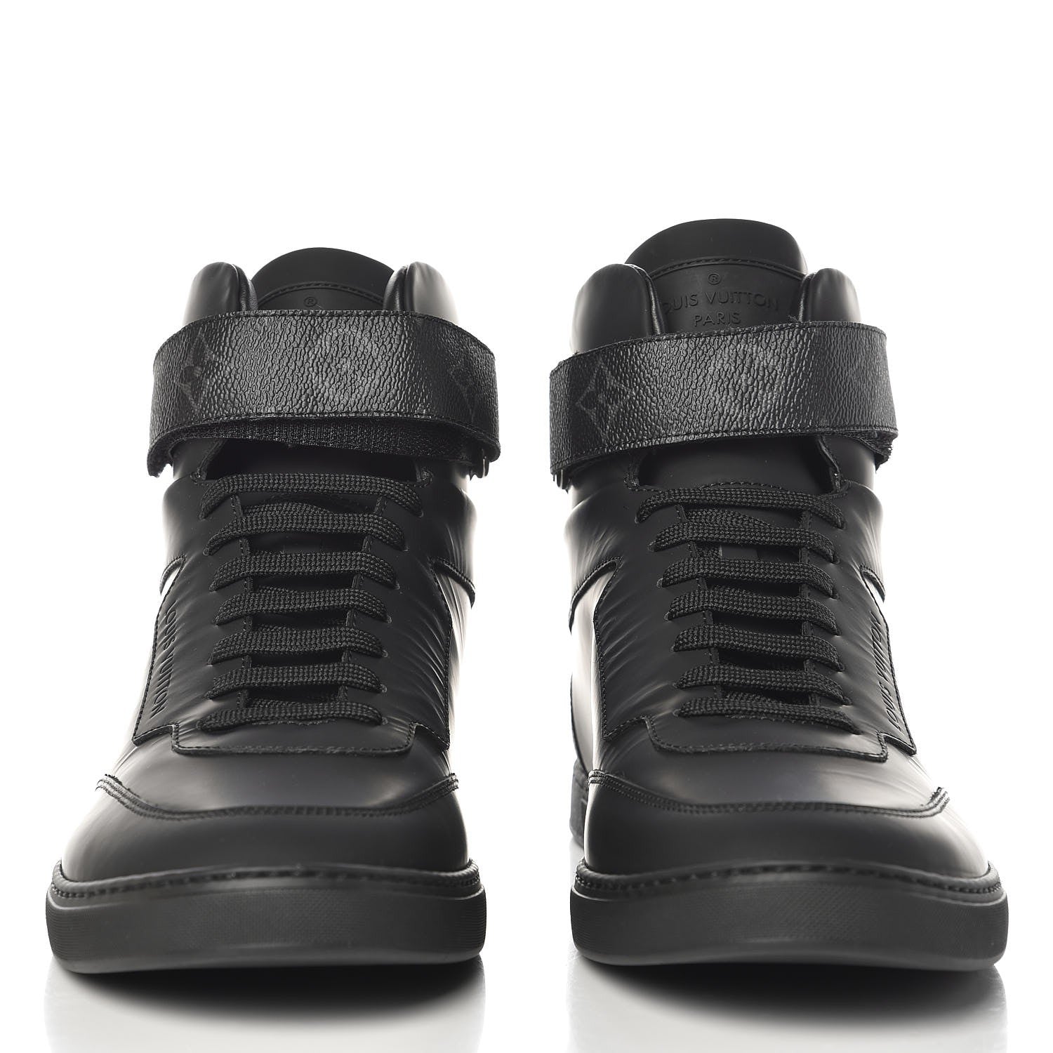 Louis Vuitton Monogram Eclipse Passenger High Top Sneaker Boots 7 Black 3 of 8