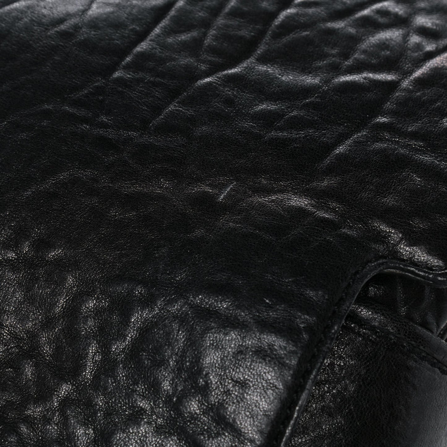 Pebbled Lambskin Melancholia Shoulder Bag Black
