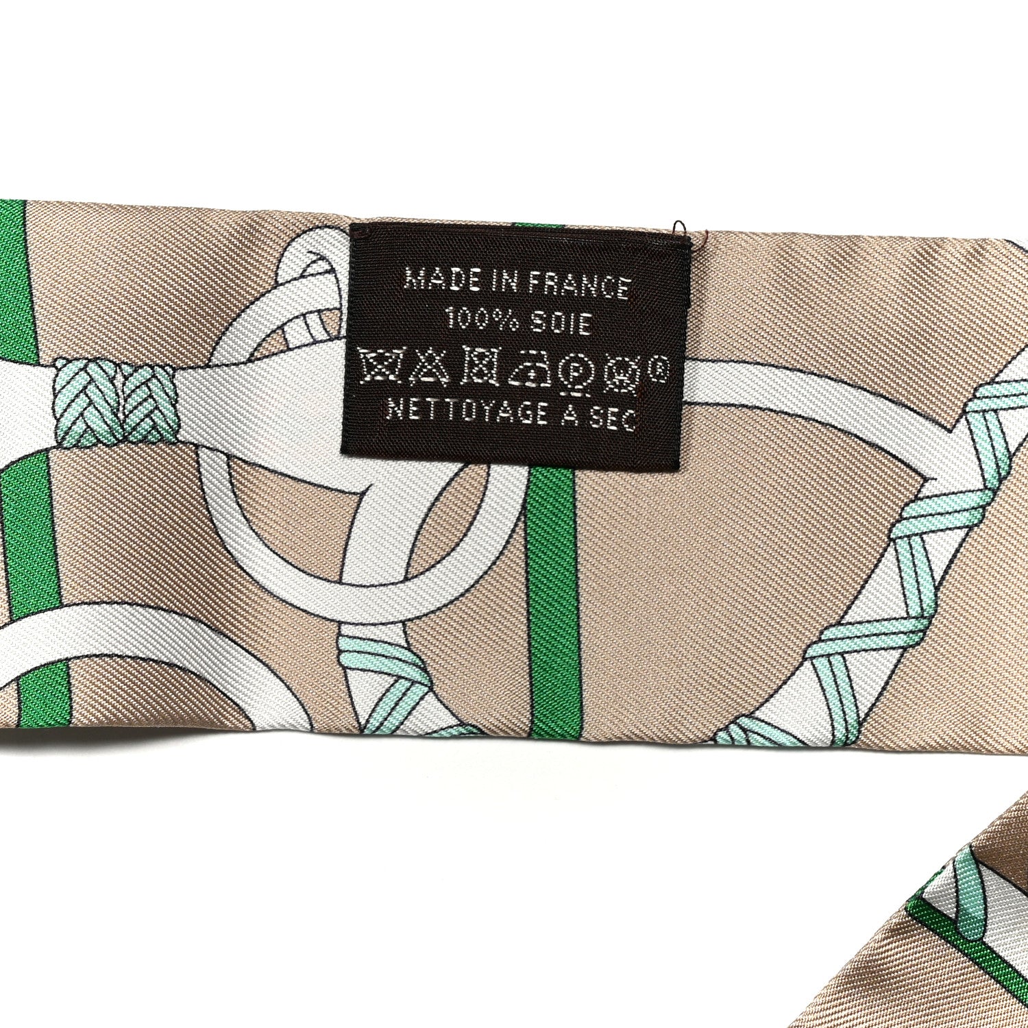 Hermes Silk Panoplie Equestre Twilly Beige Jaune Vif Or 2 of 4