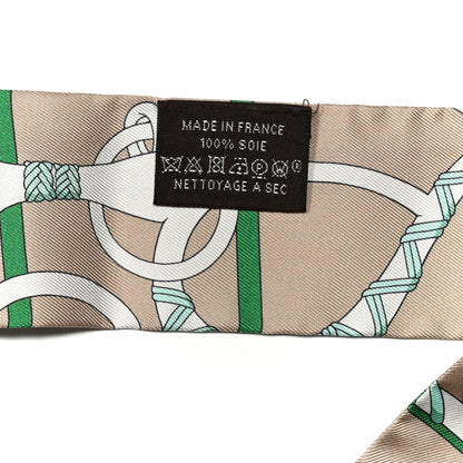 Hermes Silk Panoplie Equestre Twilly Beige Jaune Vif Or 2 of 4