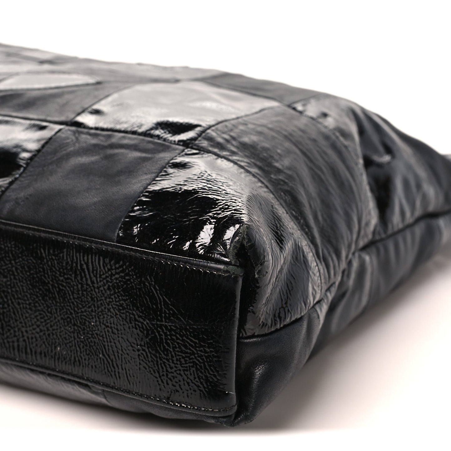 Patent Patchwork Large Brooklyn Tote Black