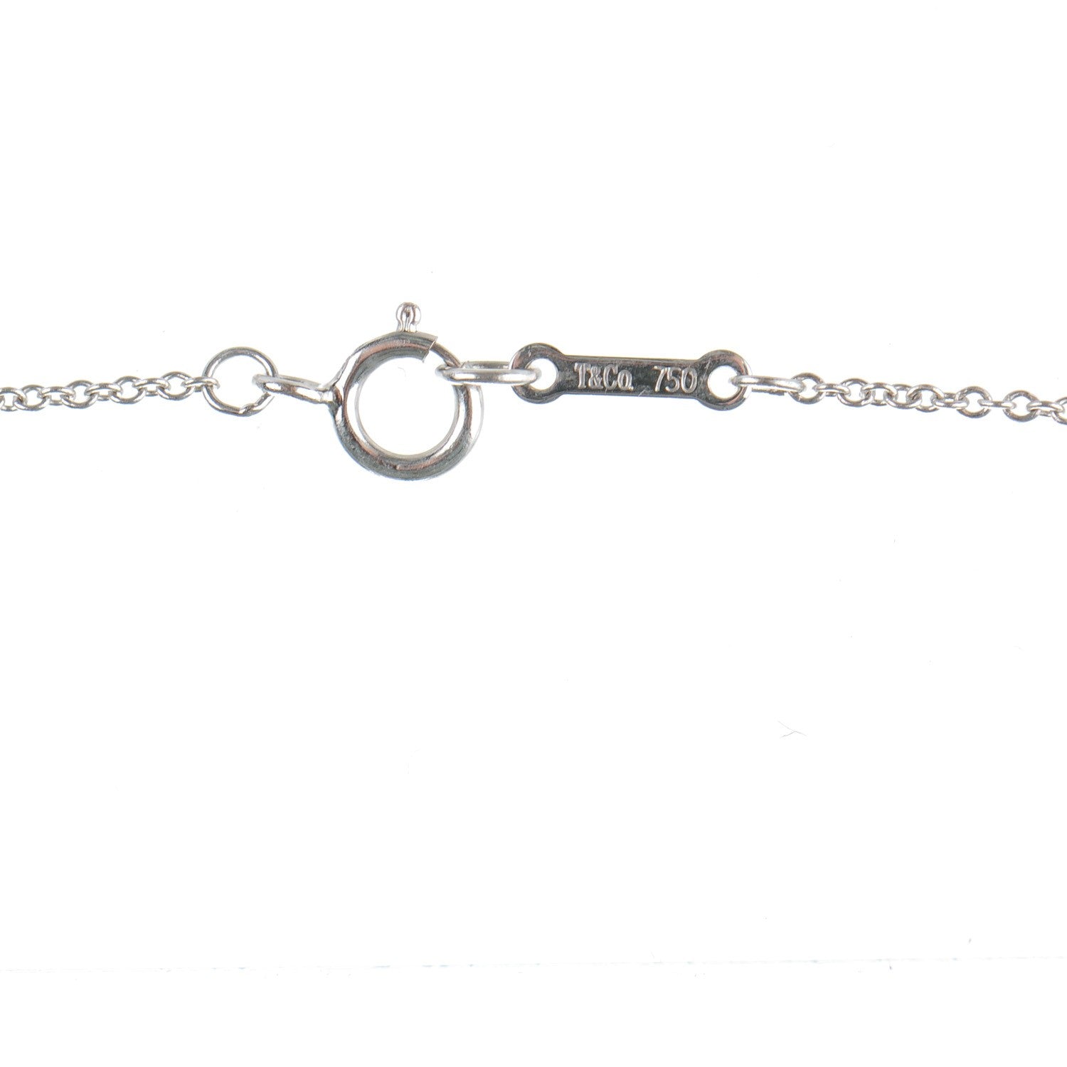 Tiffany 18K White Gold Diamond Kiss Pendant Necklace 4 of 5