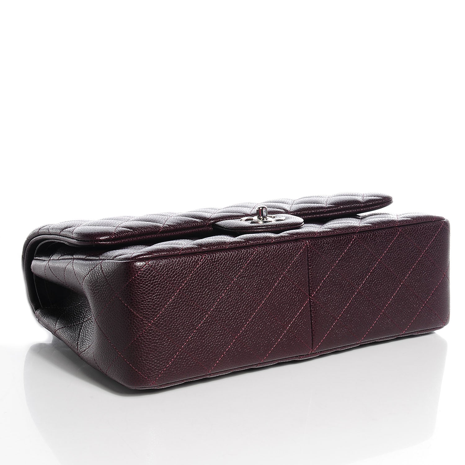Chanel Caviar Quilted Jumbo Double Flap Burgundy 4 of 9