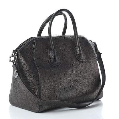 Givenchy Metallic Sugar Goatskin Medium Antigona Gunmetal 4 of 11