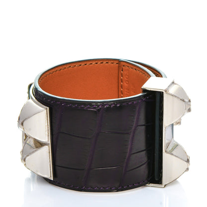 Hermes Matte Alligator Collier de Chien CDC Bracelet S Amethyst 3 of 7