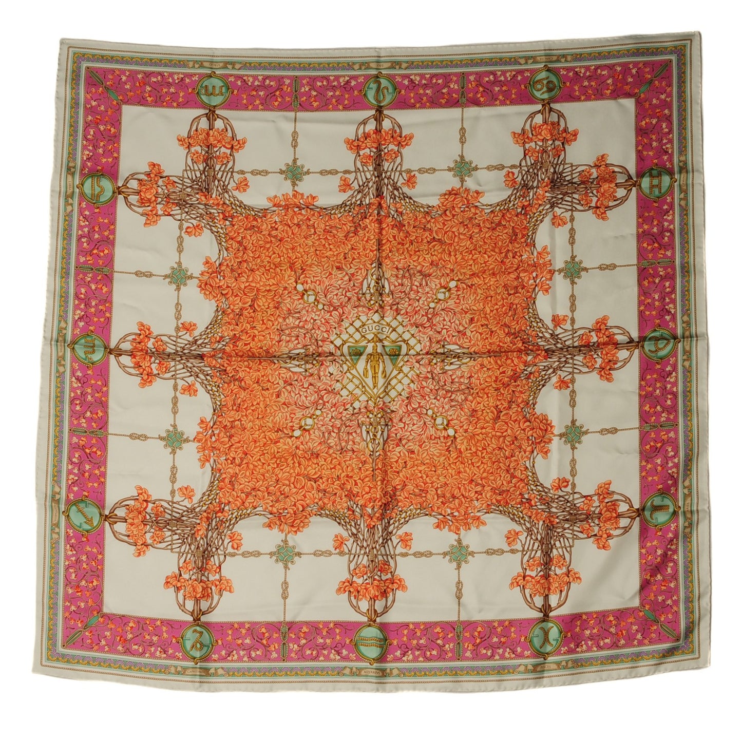 Silk Hysteria Astrology Print Scarf Pink