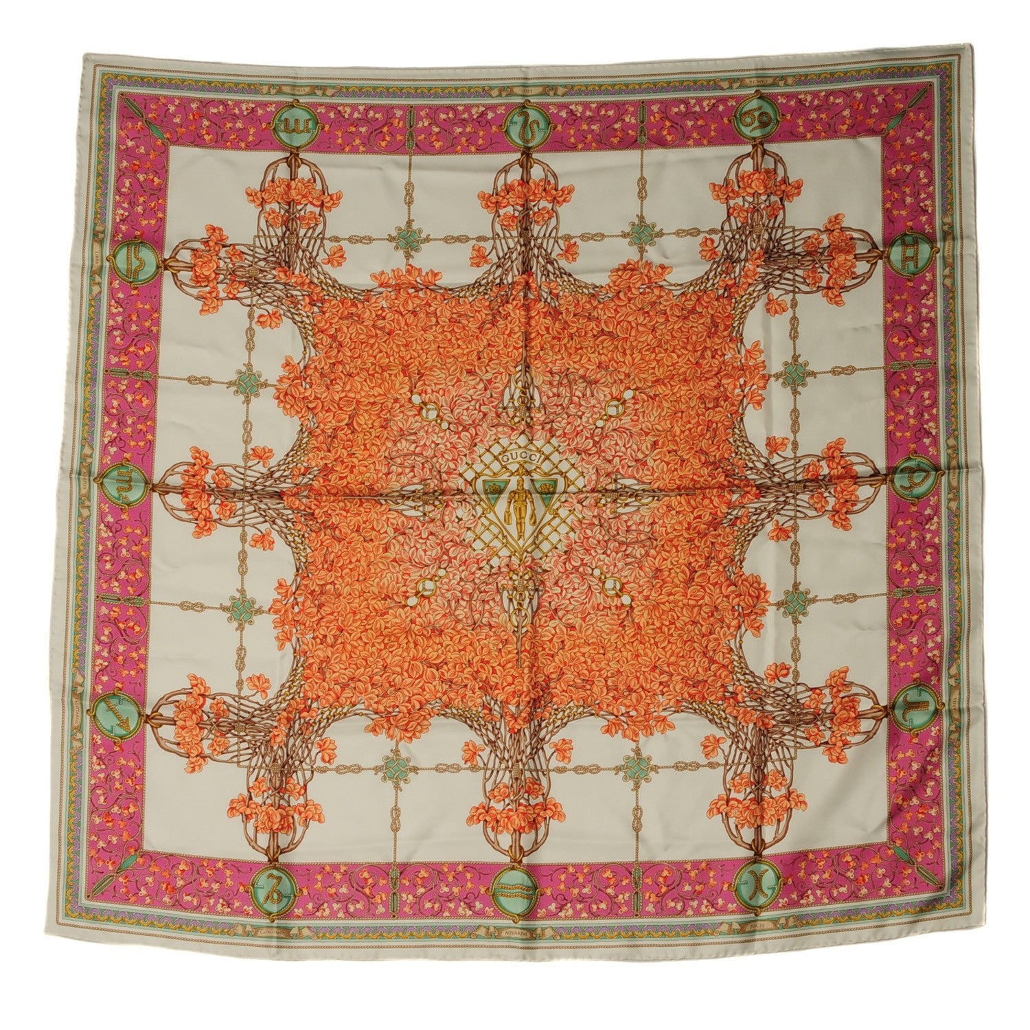 Gucci Silk Hysteria Astrology Print Scarf Pink 2 of 7