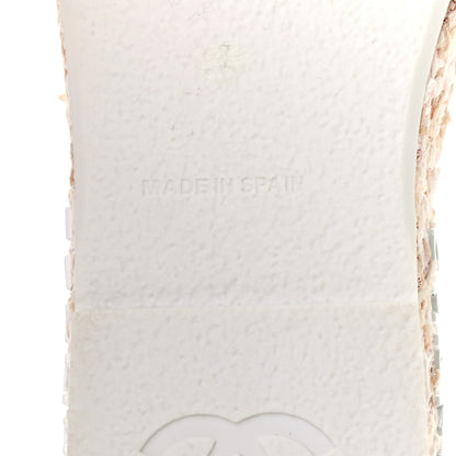 Chanel Tweed CC Platform Mule Sandal 35 Beige Pink 7 of 8
