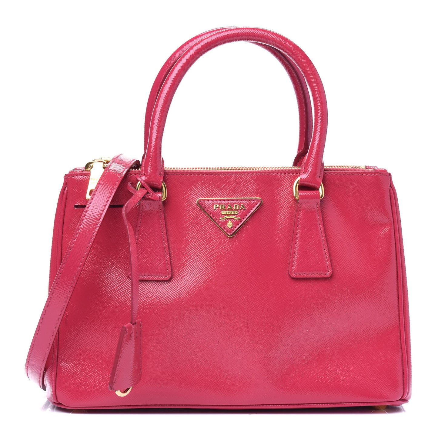 Saffiano Vernice Mini Galleria Double Zip Tote Peonia